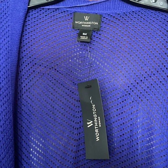 Worthington Woman NWT Violet Light Knit Open Cardigan - Picture 5 of 9